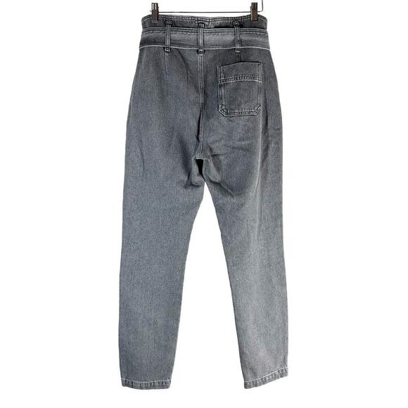 Sezane Maxime Belted Exposed Button Fly Jeans Gray Size FR 38 US 6 - Picture 2 of 15
